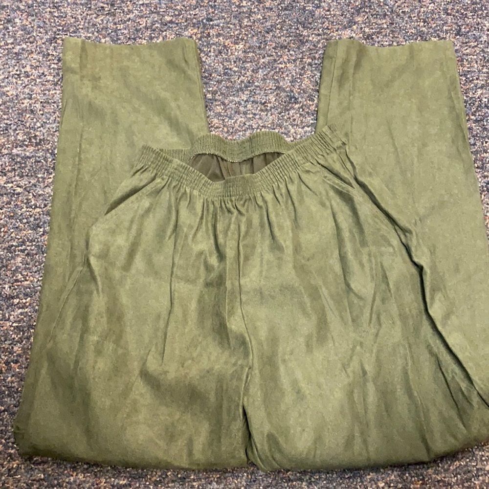 Haband Suede Green Stretch Waist Band pants sz. 14